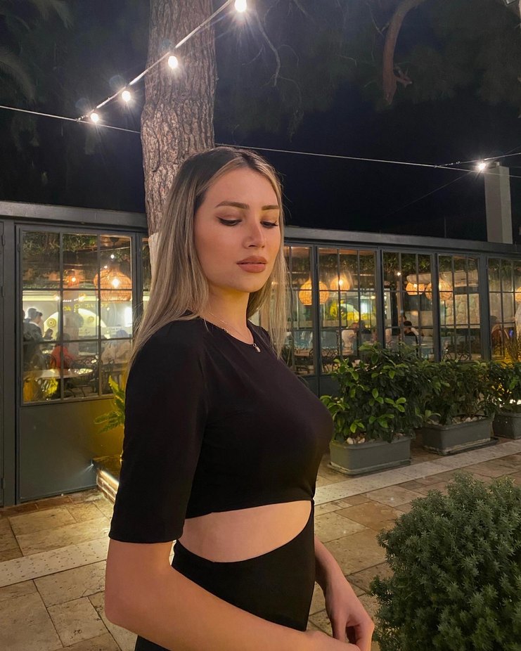 Siyah V Yaka Midi Kalem Elbise - Görsel 2