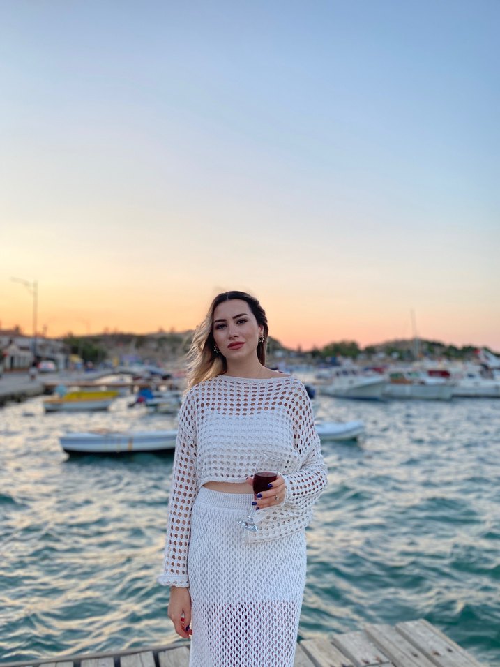 Bohem Uzun Kollu Beyaz Örgü Midi Elbise - Görsel 2