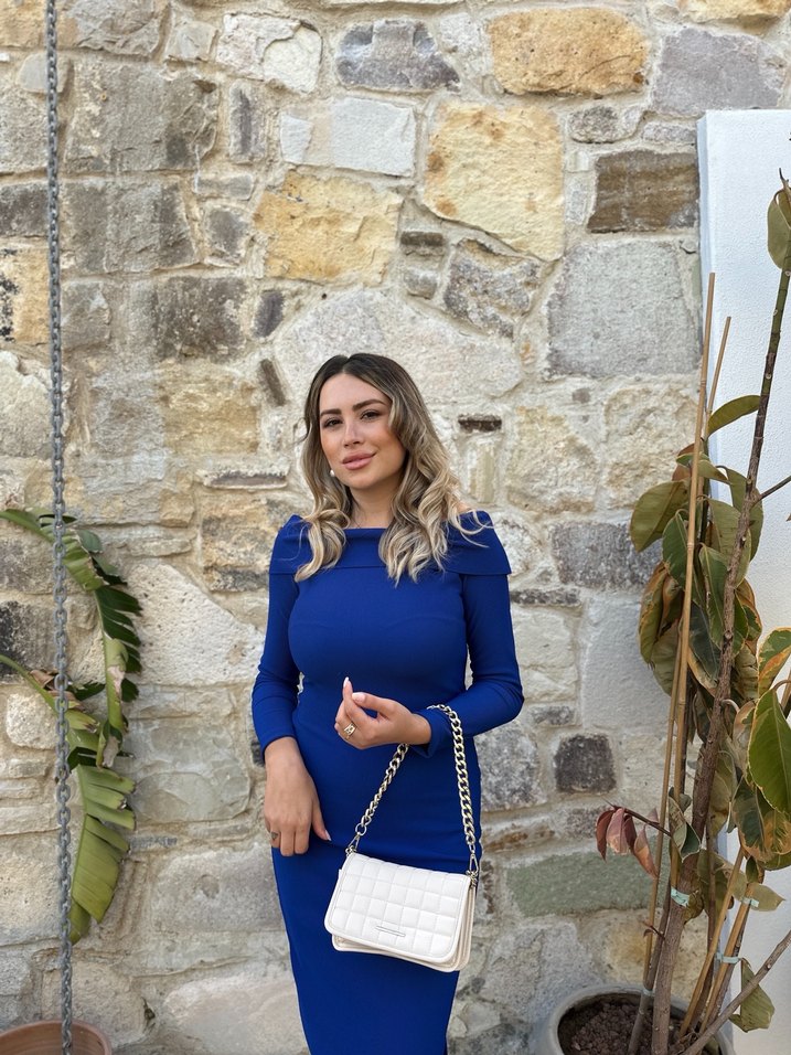 Kadın Lacivert Uzun Denim Elbise - Görsel 2