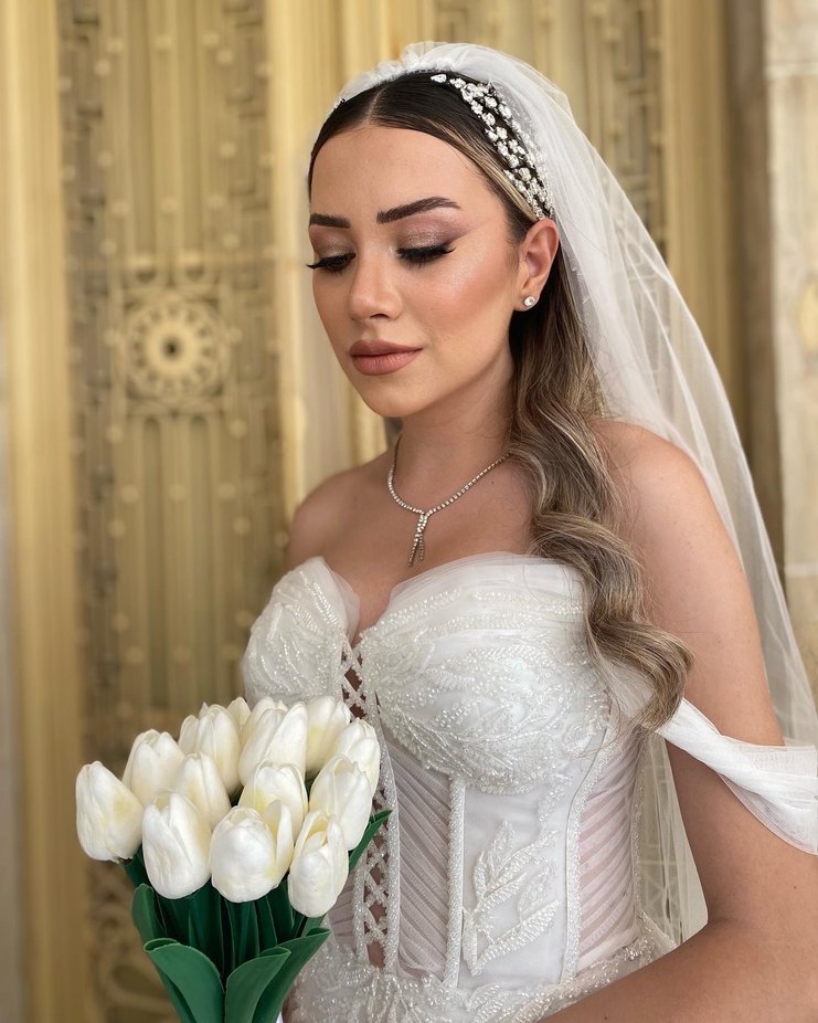 Straplez A Kesim Beyaz Uzun Gelinlik - Görsel 2