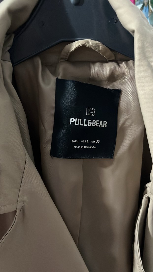 Bej Midi Kadın Trençkot, Düğmeli, Pamuklu - Görsel 2