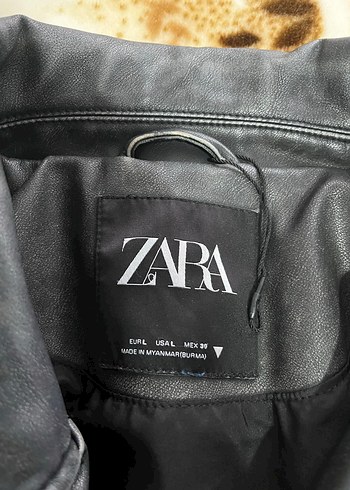 Siyah Deri Biker Ceket - Zebra Desenli - Görsel 5