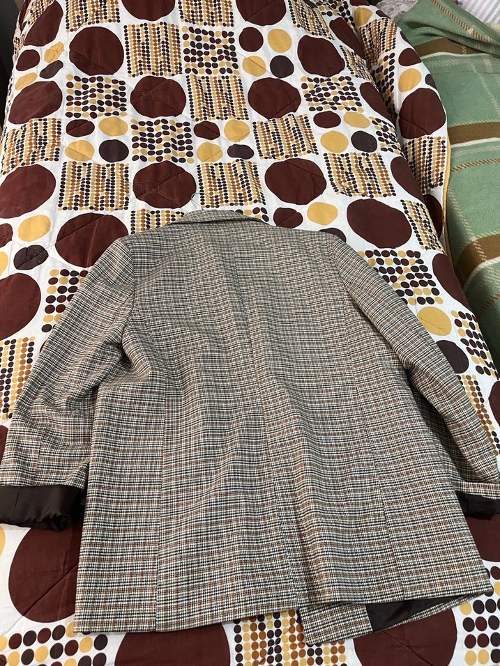 Kadın Gri Kareli Düğmeli Blazer Ceket - Görsel 3