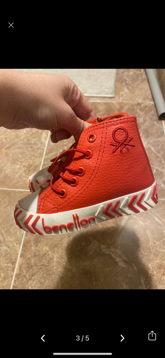 Benetton marka kırmızı 23 numara bilekli spor ayakkabı - Görsel 3