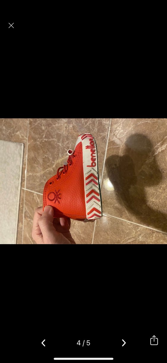 Benetton marka kırmızı 23 numara bilekli spor ayakkabı - Görsel 5