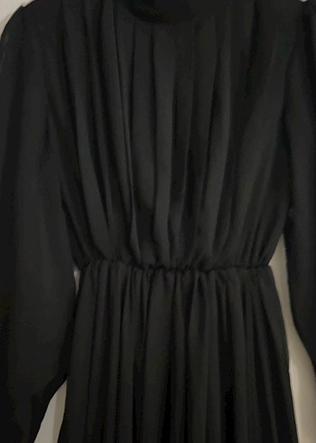 Siyah Uzun Kollu Gotik Uzun Elbise - Görsel 2