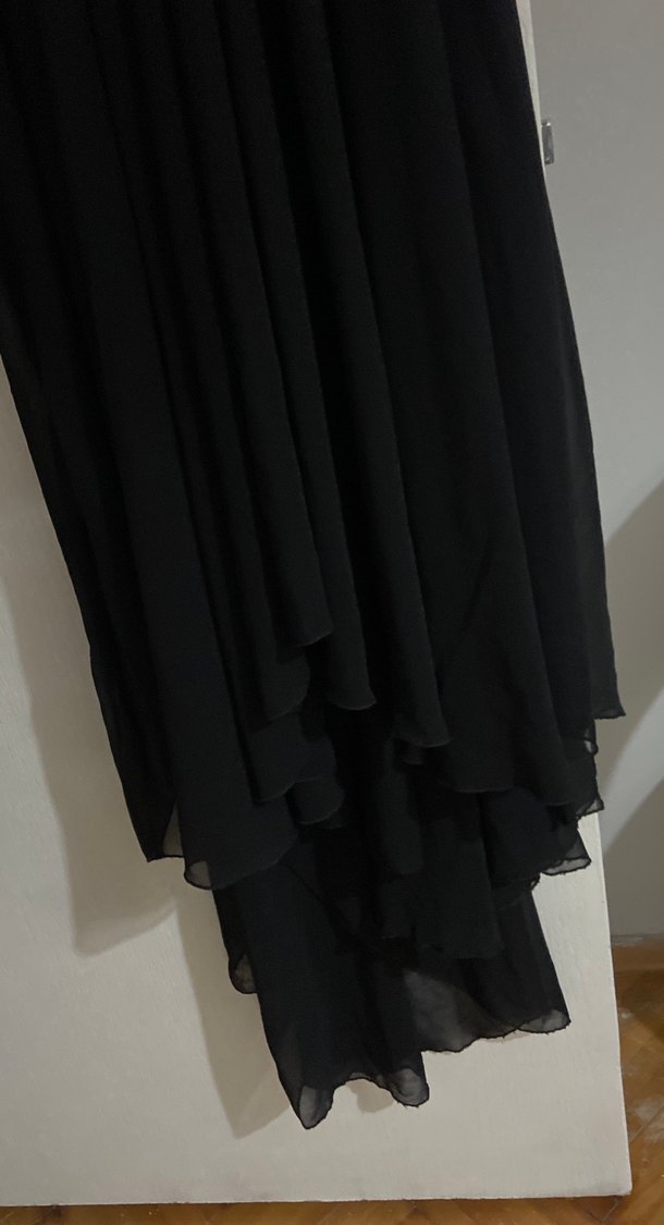 Siyah Uzun Kollu Gotik Uzun Elbise - Görsel 4