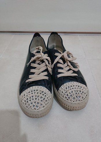 siyah krem Minimalist Kadın Stiletto Sneakers - Görsel 2