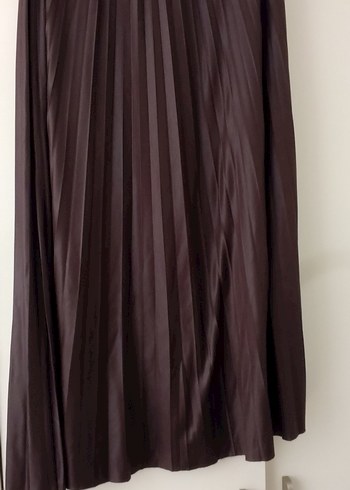 Kadın Kahverengi Piliseli Uzun Etek - Görsel 2