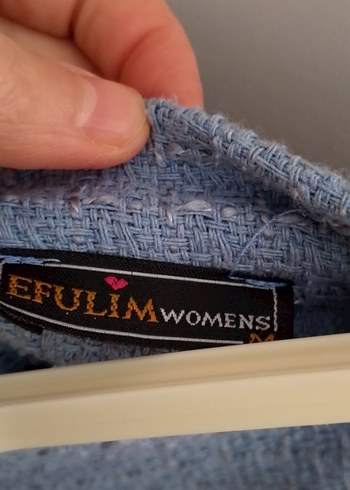 Düğmeli Mavi Kadın Denim Ceket - Görsel 2