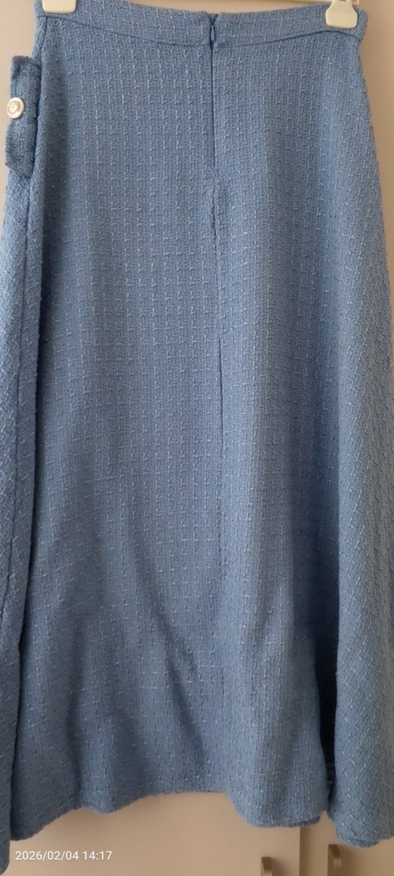 Düğmeli Mavi Kadın Denim Ceket - Görsel 3