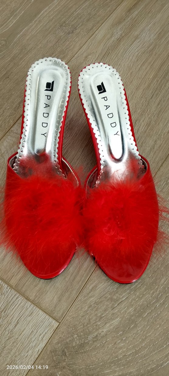 Kırmızı Toka Detaylı Kadın Dolgu Topuklu Stiletto - Görsel 3