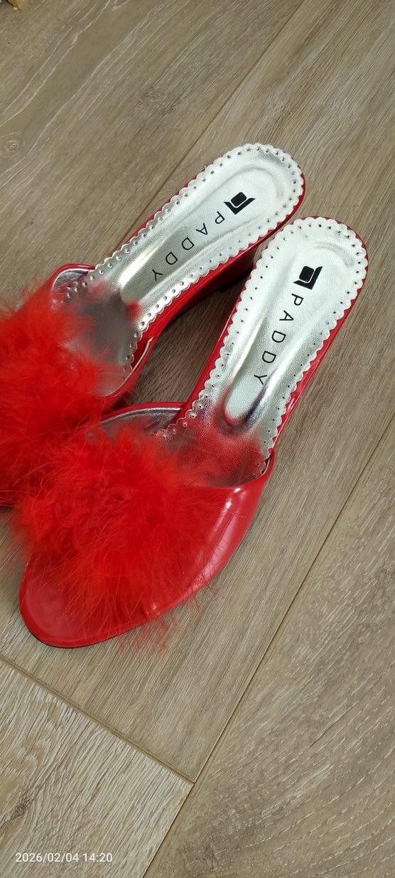 Kırmızı Toka Detaylı Kadın Dolgu Topuklu Stiletto - Görsel 2