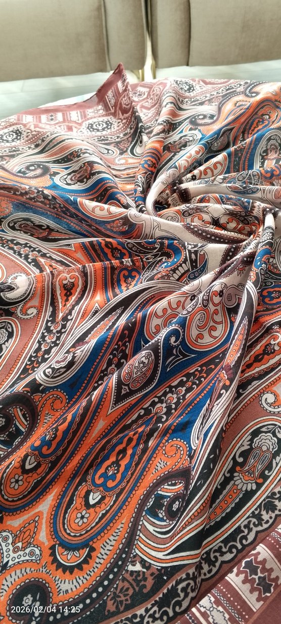 Kadın Kahverengi İpek Görünümlü Bohem - Görsel 3