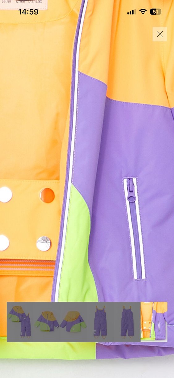 LCW Baby Renk Bloklu Bebek Kız Kayak Montu - Görsel 5