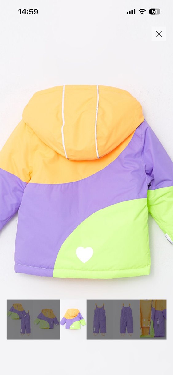 LCW Baby Renk Bloklu Bebek Kız Kayak Montu - Görsel 2