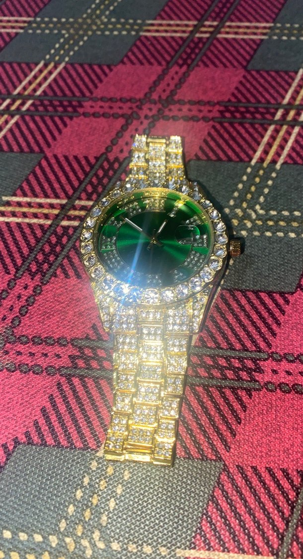 İce Out Sarı kordonlu Yeşil saat - Görsel 2