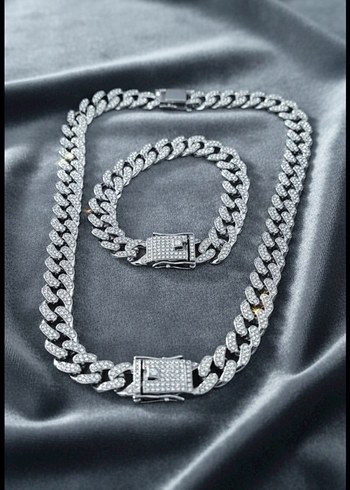 Cuban bileklik ve kolye set