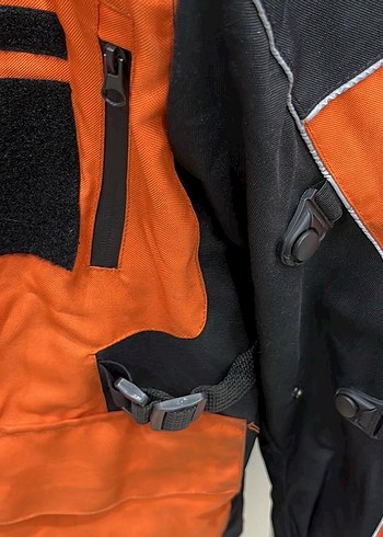 Turuncu Siyah Erkek Biker Ceket - Görsel 4