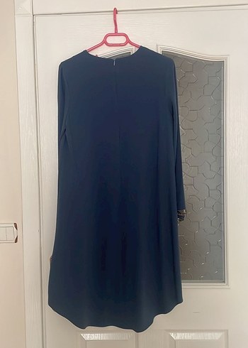 Petrol Mavisi Uzun Kollu Salaş Tunik - Görsel 3