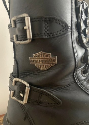 Harley Davidson Siyah Deri Biker Bot - Görsel 2