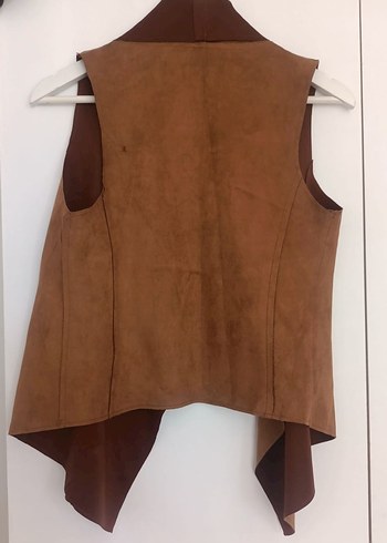Levure Kadın Süet Kahverengi Yelek - Görsel 2