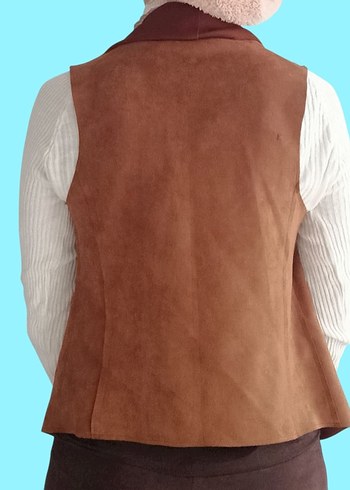 Levure Kadın Süet Kahverengi Yelek - Görsel 6