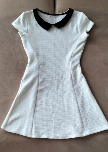 Beyaz Mini Kısa Kollu Elbise / Tunik - Görsel 2