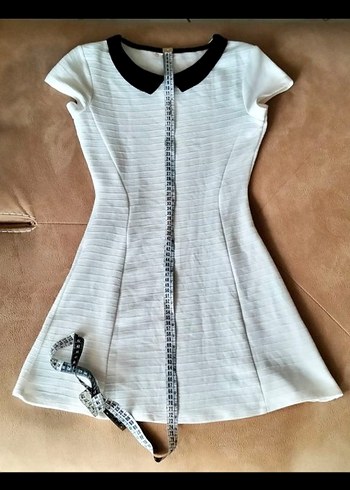 Beyaz Mini Kısa Kollu Elbise / Tunik - Görsel 5