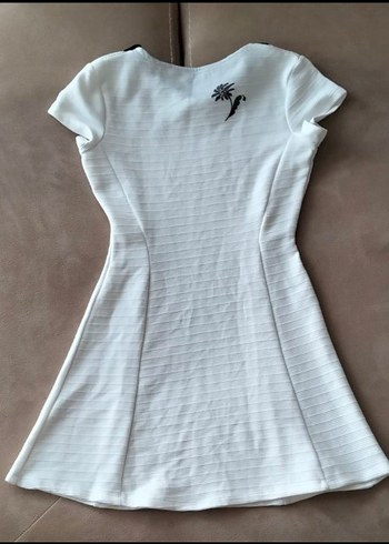 Beyaz Mini Kısa Kollu Elbise / Tunik - Görsel 3