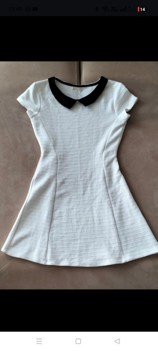 Beyaz Mini Kısa Kollu Elbise / Tunik - Görsel 2