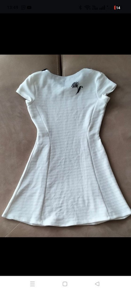 Beyaz Mini Kısa Kollu Elbise / Tunik - Görsel 3