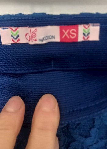 Koton Mavi Dantel Mini Etek - Görsel 4