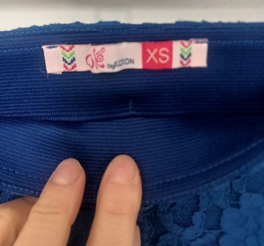 Koton Mavi Dantel Mini Etek - Görsel 4