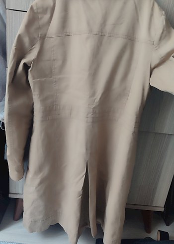 Bej Düğmeli Kadın Trençkot - Görsel 2