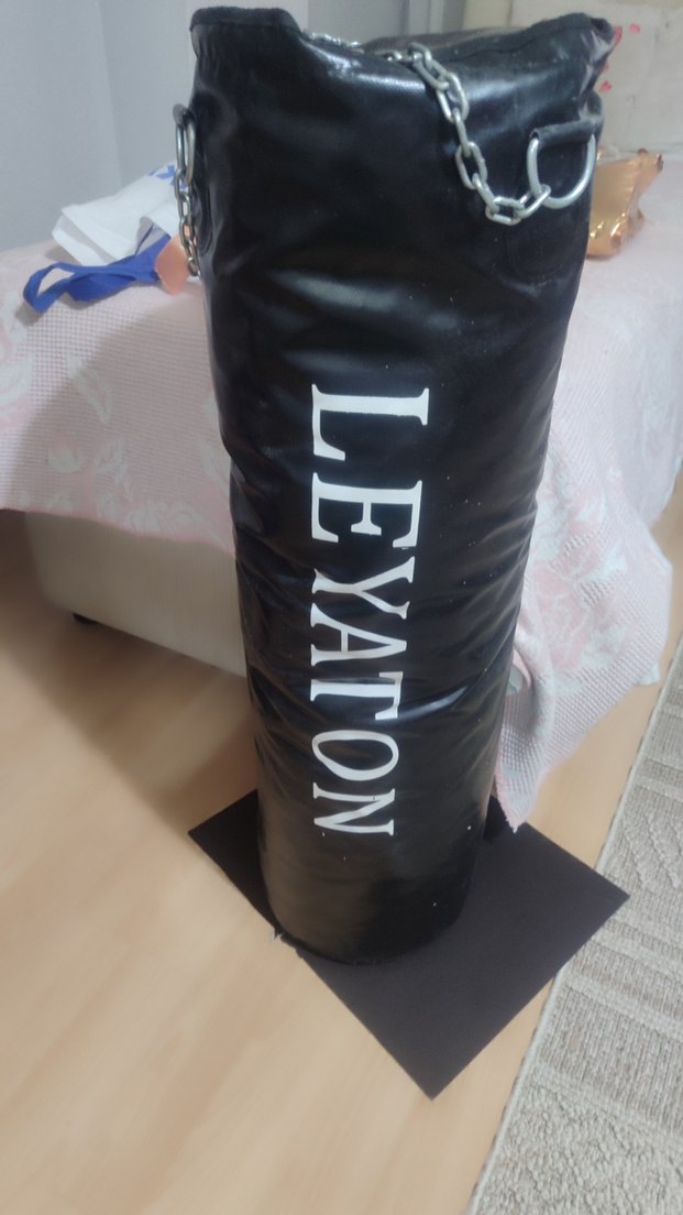 Siyah Deri Kemerli Boks Torbası LEYATON - Görsel 2