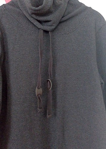 Gri Yünlü Yüksek Yakalı Erkek Sweatshirt - Görsel 2