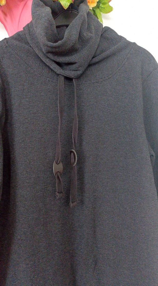 Gri Yünlü Yüksek Yakalı Erkek Sweatshirt - Görsel 2