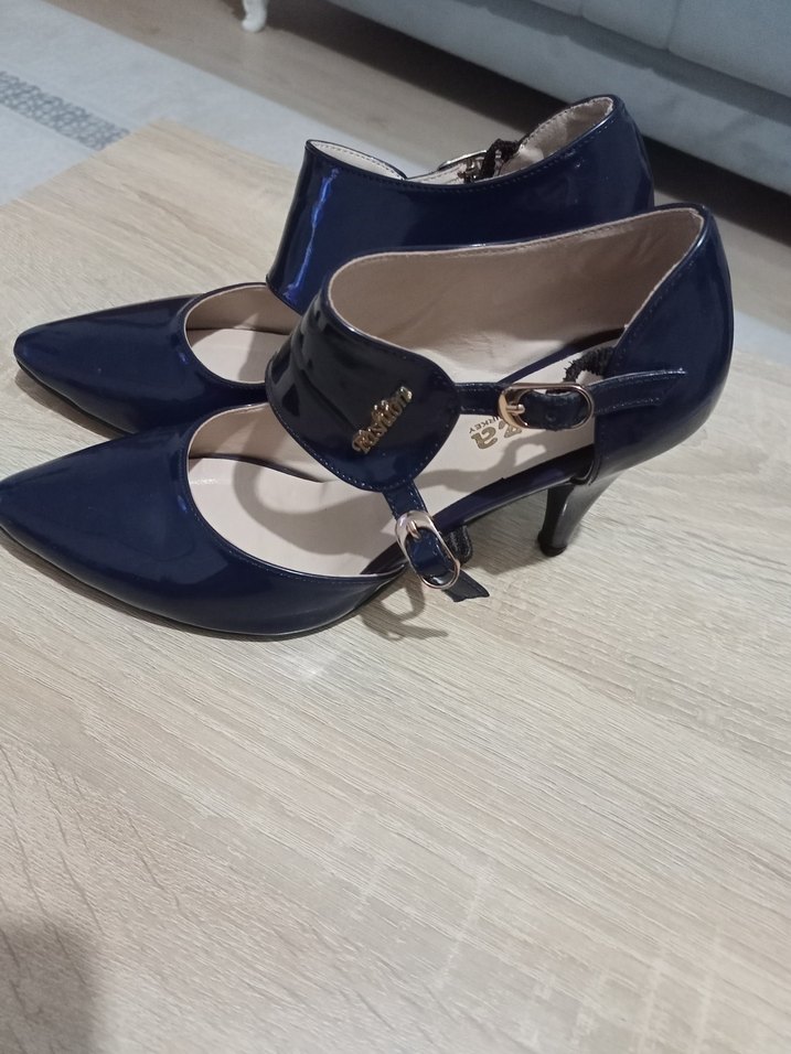 Kadın Lacivert Tokalı Stiletto Topuklu Ayakkabı - Görsel 3