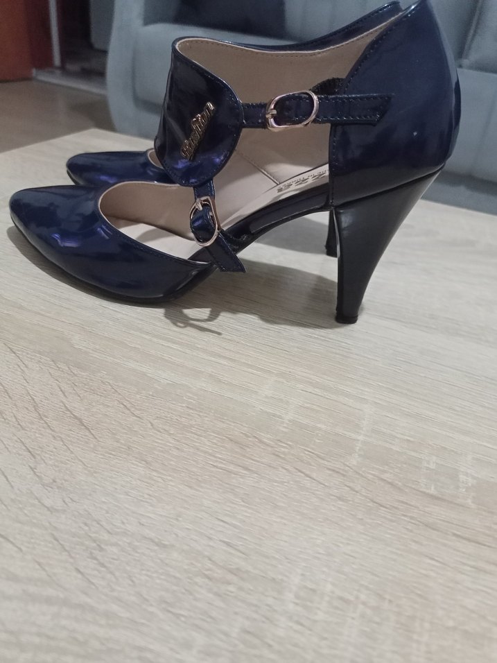 Kadın Lacivert Tokalı Stiletto Topuklu Ayakkabı - Görsel 2