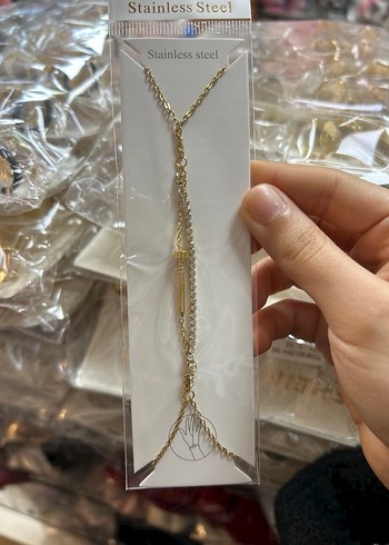 Zincir Detaylı Altın Rengi Şahmeran - Görsel 9