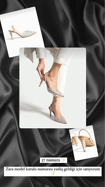 Zara model incili topuklu ayakkabı ?