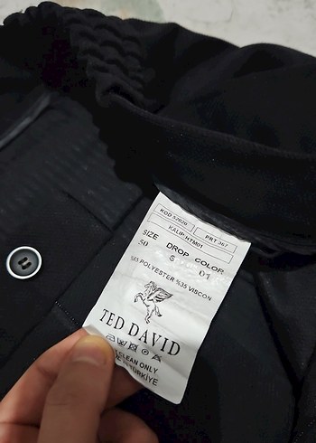 Kemer Detaylı Siyah erkek Kumaş Pantolon - Görsel 2