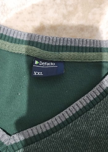 Gri Detaylı Yeşil Erkek Triko Kazak - Görsel 3