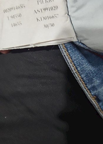 Mavi Bol Kesim Kot Pantolon - Görsel 2