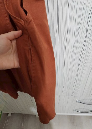 Kiremit Renkli Askılı Midi Kısa Tulum - Görsel 3