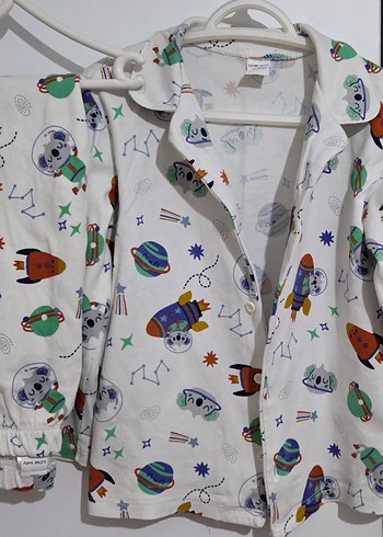 Renkli Baskılı Çocuk Pijama Takımı - Görsel 2