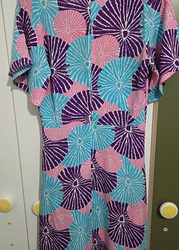 Bohem V Yaka Uzun yazlık Elbise - Görsel 3