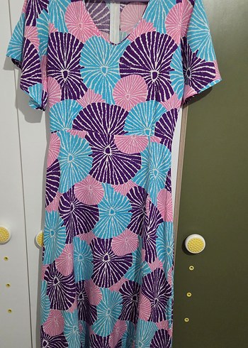 Bohem V Yaka Uzun yazlık Elbise - Görsel 2