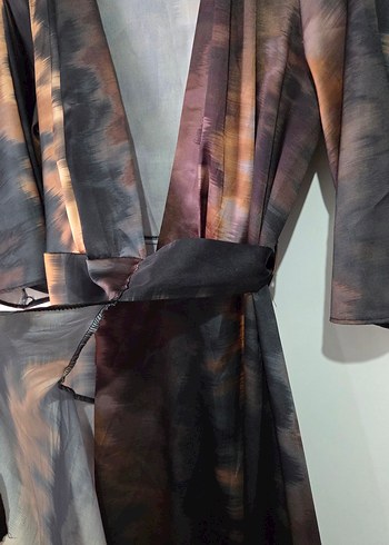 Bohem Tarz Uzun Bağcıklı yazlık mini elbise - Görsel 2